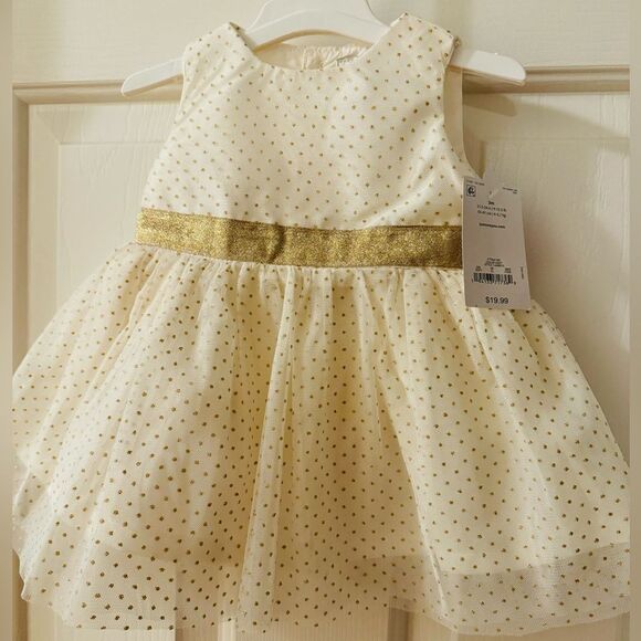 Just one you by Carters special occasion ivory & gold dress NWT - Picture 11 of 11